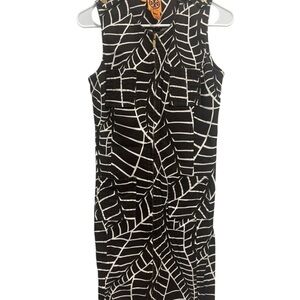 Vintage Tory Burch Brown and White Printed Tank Dress Corduroy Size 4